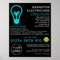 Neon Lightbulb, Electrician Advertising