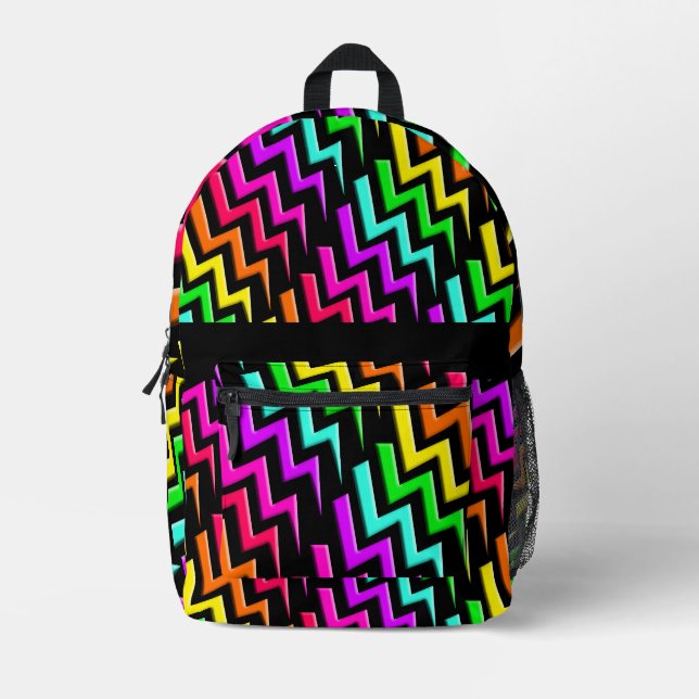 Neon Lightning Express Printed Backpack (Front)