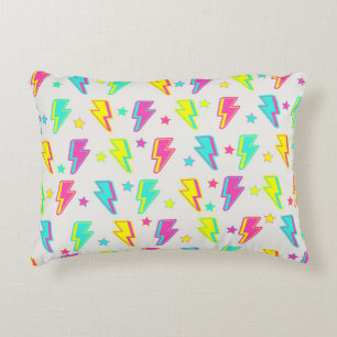 Neon Lightning Star Y2K Pattern Decorative Cushion
