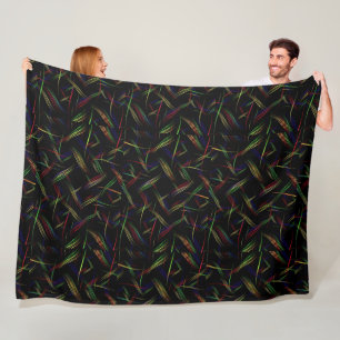Neon Lights Abstract Art Blanket