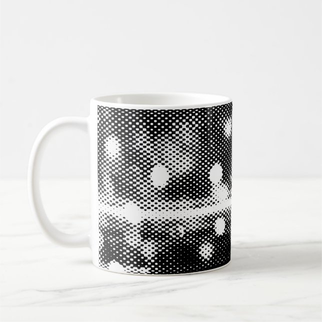 Neon lights and geometric seamless pattern coffee mug (Left)