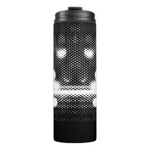 Neon lights and geometric seamless pattern thermal tumbler