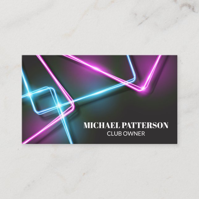 Neon Lights Background  Business Card (Front)
