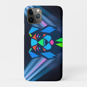 Neon lights blue dog iPhone 11 pro case