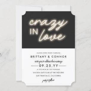 Neon Lights   Crazy in Love   Modern Wedding Invitation