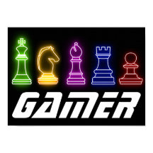 Neon Lights Gamer Chess Pieces Chess King