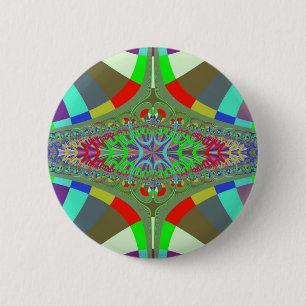 Neon Lights Ladder Fractal 6 Cm Round Badge
