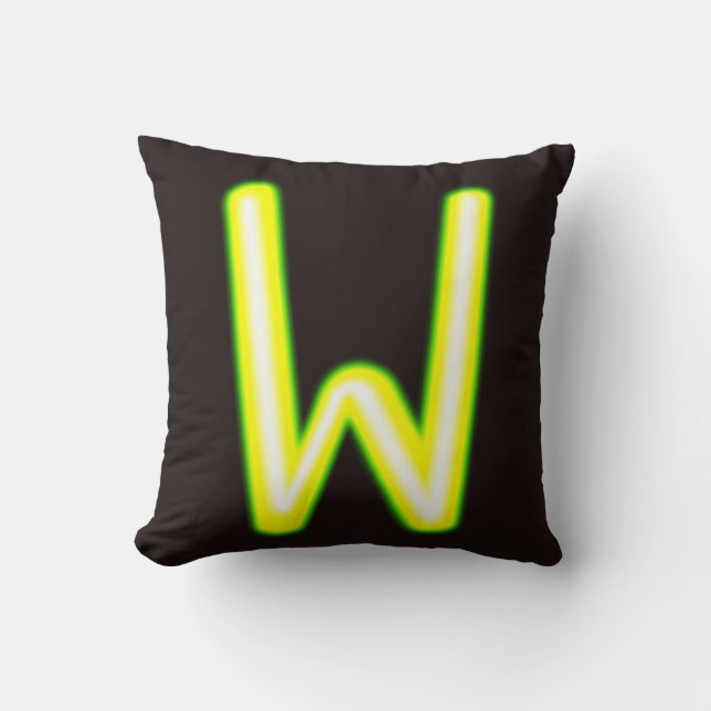 Neon lights letter W Cushion (Front)