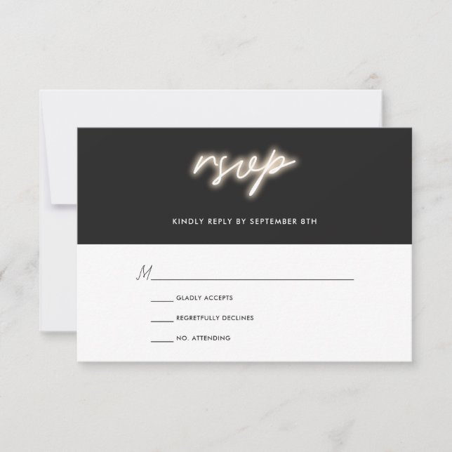 Neon Lights | Modern Wedding RSVP (Front)