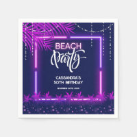 Neon Lights Palm Beach Night Party Birthday