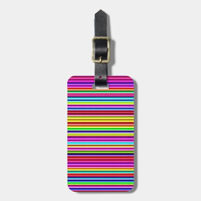 Neon Lights Stripes Luggage Tag (Front Vertical)