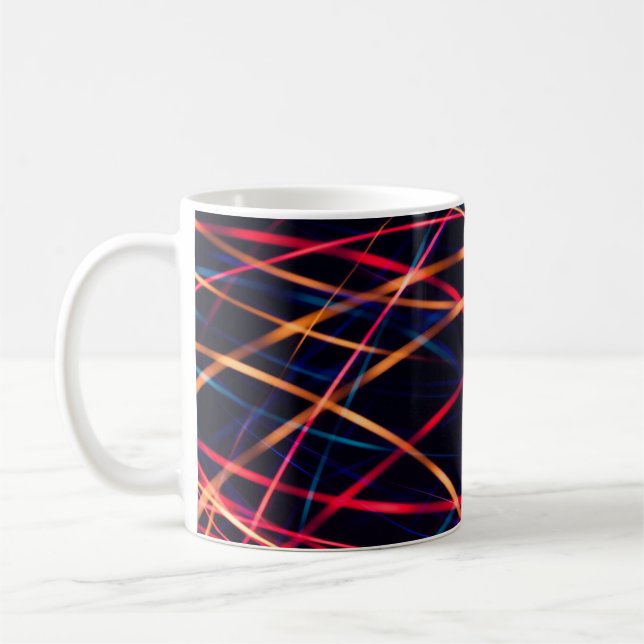 Neon lights texture with long exposure.abstract, a coffee mug (Left)