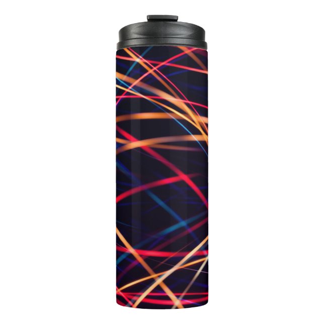Neon lights texture with long exposure.abstract, a thermal tumbler (Front)