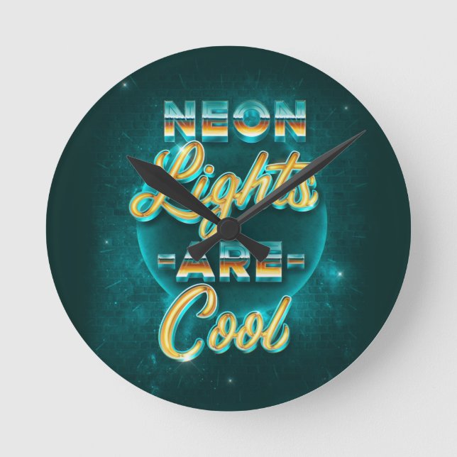 Neon Lights Wall Clock (Front)
