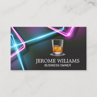 Neon Lights | Whiskey Drink Business Card