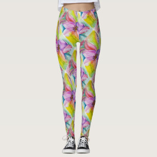NEON LILY FLORAL LEGGINGS