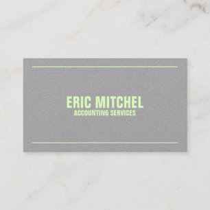 Neon lime green and grey cover duo tone business card