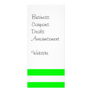 Neon Lime Green and White Stripes Pattern Novelty Rack Card