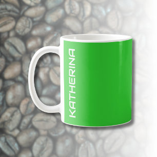 Neon Lime Green Solid Colour Classic Personalised Coffee Mug