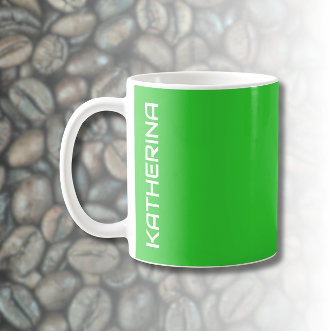Neon Lime Green Solid Colour |Classic Personalised Coffee Mug (Creator Uploaded)