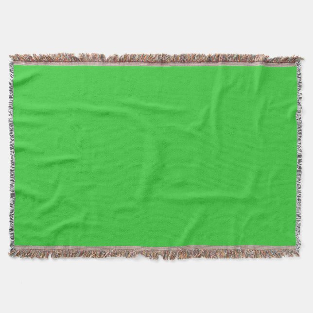 Neon Lime Green Solid Colour | Classic Throw Blanket (Front)