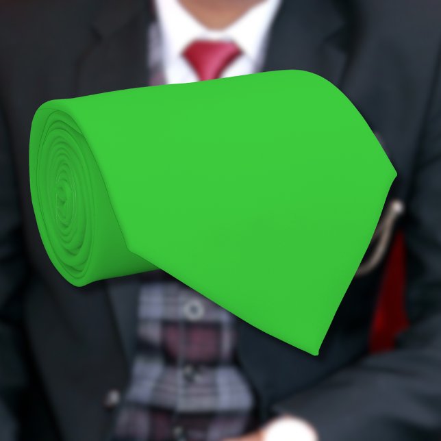Neon Lime Green Solid Colour | Classic Tie (Creator Uploaded)