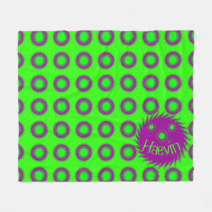 Neon Lime Retro Fun Blanket customisable