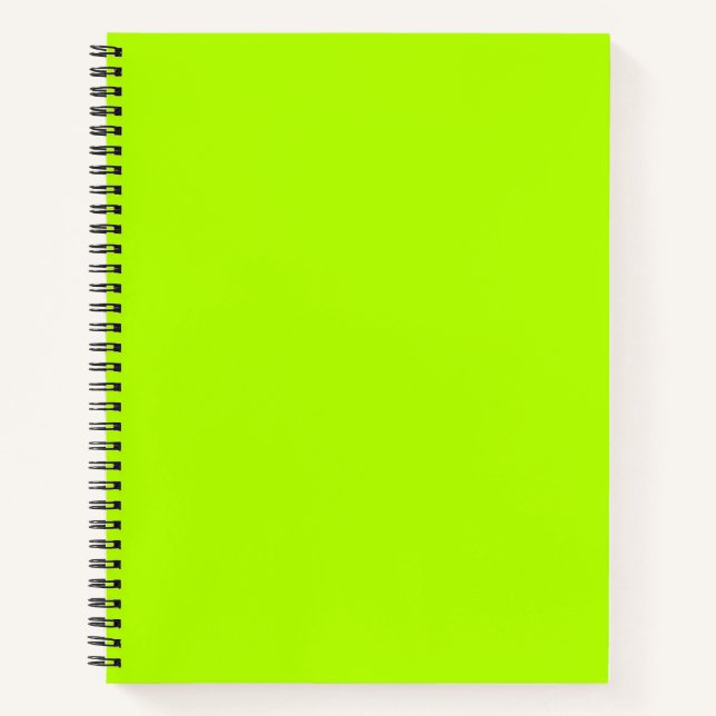 Neon Lime Solid Colour | Classic | Elegant Notebook (Front)