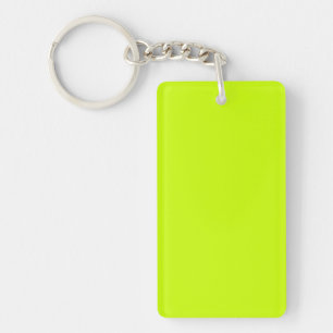 Neon Lime Yellow Solid Colour Classic Elegant Key Ring