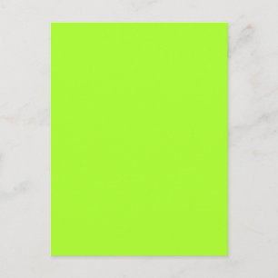 Neon Limeade Yellow Green Solid Colour Background Postcard