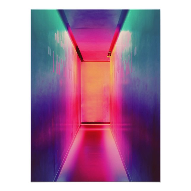 Neon Liminal Hallway Poster (Front)