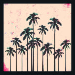 Neon Lined Black Palm Trees on Peach Horizon Poster<br><div class="desc">This cool and pretty neon pink and teal lined black palm tree silhouettes on grungy peach horizon is perfect for the trendy and stylish woman. It's exotic and tropical effect is popular for the season.</div>
