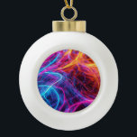Neon Lines Ceramic Ball Christmas Ornament<br><div class="desc">Artwork by Brady Arnold</div>