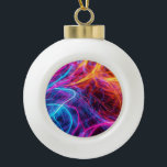 Neon Lines Ceramic Ball Christmas Ornament<br><div class="desc">Artwork by Brady Arnold</div>