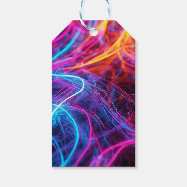 Neon Lines Gift Tags (Front)