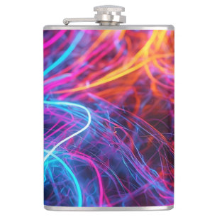 Neon Lines Hip Flask
