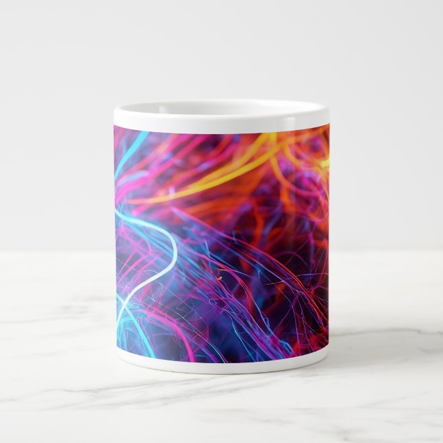 Neon Lines Large Coffee Mug (Front)