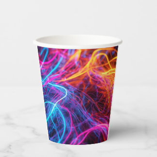 Neon Lines Paper Cups