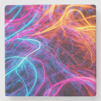 Neon Lines Stone Coaster