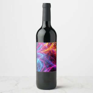 Neon Lines Wine Label