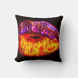 Neon lips cushion