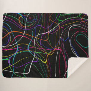 Neon Liquid Energy Digital Art Sherpa Blanket