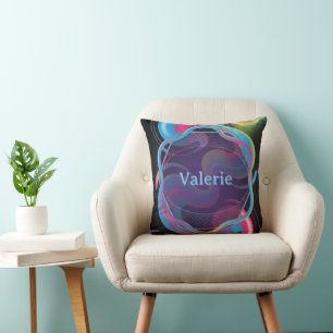 Neon Liquid Frame with Custom Name Cushion