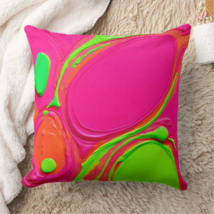 Neon Liquid Paint Dance Cushion