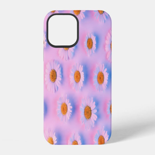 Neon-lit Multicolor Chamomile Array. iPhone Case (Back)