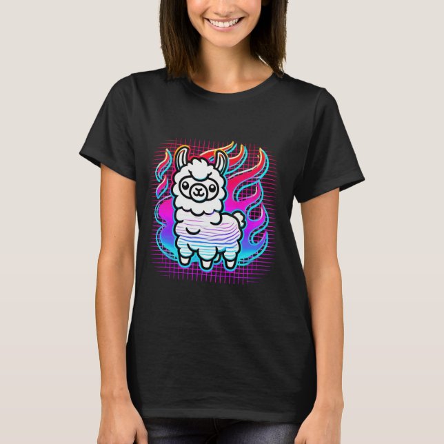 Neon Llama Vibes T-Shirt (Front)