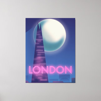 Neon London travel poster Canvas Print