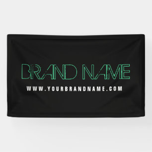 Neon Look Green Black Modern Brand Name Banner