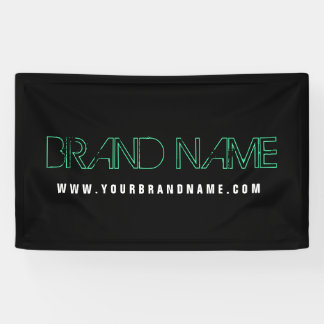 Neon Look Green Black Modern Brand Name Banner