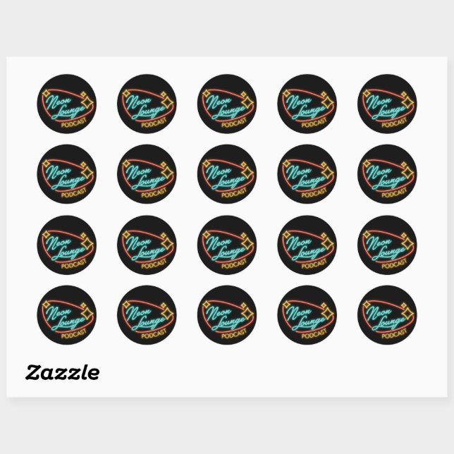 Neon Lounge Logo Stickers (Sheet)